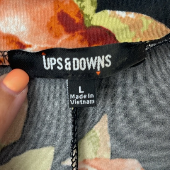 Floral Black Dress Maxi Wrap Neck Career Church - Picture 2 of 6